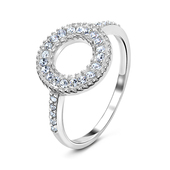 Circlr Style CZ Setting Silver Ring NSR-3175